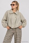 Dik Yaka Oversize Paraşüt Ceket TAŞ LBY0089