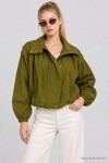 Dik Yaka Oversize Paraşüt Ceket YAĞ YEŞİLİ LBY0089