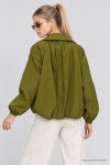 Dik Yaka Oversize Paraşüt Ceket YAĞ YEŞİLİ LBY0089