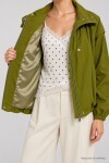 Dik Yaka Oversize Paraşüt Ceket YAĞ YEŞİLİ LBY0089