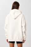 Kapüşonlu Oversize Şardonlu Örme Sweatshirt EKRU LEN0042