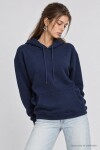 Kapüşonlu Oversize Şardonlu Örme Sweatshirt LACİVERT LEN0042