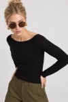 Kayık Yaka Basic Triko Kazak 4341 SİYAH LKİ0063