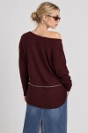 Kayık Yaka Mevsimlik Triko Kazak 4307 BORDO LKİ0065