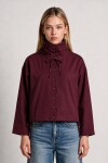 Kısa Poplin Trençkot BORDO LBY0069