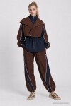 Kontrast Renkli Paraşüt Alt-Üst Takım KAHVERENGİ LACİVERT LBY0103