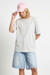 Oversize Basic Fitilli Modal T-shirt GRİ MELANJ LUB0361