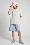 Oversize Basic Fitilli Modal T-shirt GRİ MELANJ LUB0361