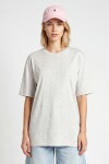 Oversize Basic Fitilli Modal T-shirt GRİ MELANJ LUB0361