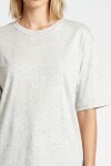 Oversize Basic Fitilli Modal T-shirt GRİ MELANJ LUB0361