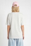 Oversize Basic Fitilli Modal T-shirt GRİ MELANJ LUB0361