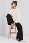 Oversize Basic Triko Kazak EKRU LKİ0072