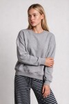 Oversize Şardonlu Basic Sweatshirt GRİ MELANJ LRN0082