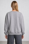 Oversize Şardonlu Basic Sweatshirt GRİ MELANJ LRN0082