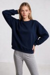 Oversize Şardonlu Basic Sweatshirt LACİVERT LRN0082