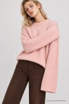 Selanik Örgü Oversize Triko Kazak PEMBE LKR0002