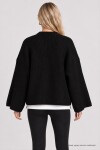 Selanik Örgü Oversize Triko Kazak SİYAH LKR0002