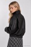 Suni Deri Biker Ceket SİYAH LAZ0022