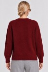 V Yaka Oversize Triko Kazak 4289 BORDO LKİ0061