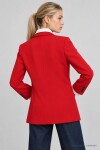 Vatkalı Blazer Dokuma Ceket KIRMIZI LNT0049