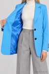 Vatkalı Blazer Dokuma Ceket TURKUAZ LNT0049