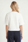 Yarasa Kollu Basic Modal T-shirt EKRU LUB0357