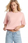Yarasa Kollu Basic Modal T-shirt ŞEKER PEMBE LUB0357