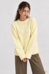 Yumuşak Dokulu Oversize Triko Kazak AÇIK SARI LPF0063