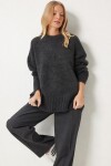 Yumuşak Dokulu Oversize Triko Kazak ANTRASİT LPF0063