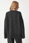 Yumuşak Dokulu Oversize Triko Kazak ANTRASİT LPF0063