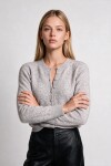 Yün Karışımlı Düğmeli Triko Hırka GRİ MELANJ LYY0148