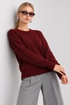 Yün Karışımlı Oversize Triko Kazak 4270 BORDO LKİ0062
