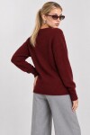 Yün Karışımlı Oversize Triko Kazak 4270 BORDO LKİ0062