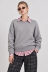 Yün Karışımlı Oversize Triko Kazak 4270 GRİ LKİ0062