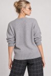 Yün Karışımlı Oversize Triko Kazak 4270 GRİ LKİ0062