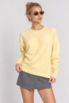 Yün Karışımlı Oversize Triko Kazak 4270 SARI LKİ0062