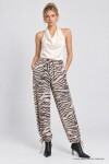 Zebra Desenli Gabardin Pantolon ANTRASİT KREM LBY0117