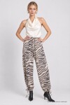 Zebra Desenli Gabardin Pantolon ANTRASİT KREM LBY0117