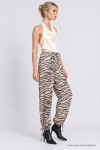 Zebra Desenli Gabardin Pantolon ANTRASİT KREM LBY0117