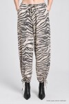 Zebra Desenli Gabardin Pantolon ANTRASİT KREM LBY0117